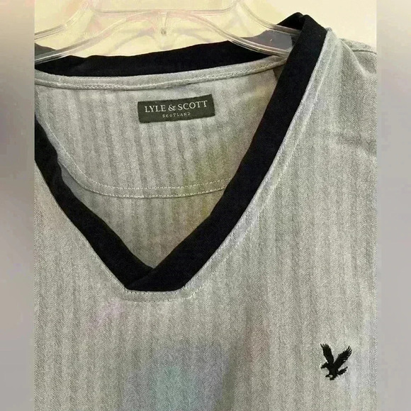 Lyle & Scott Gray/Black Crewneck Golf Pullover Windbreaker Size XL - Picture 3 of 8